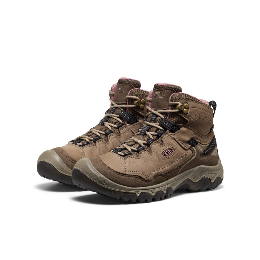 Women's Targhee IV Wide Waterproof Hiking Boot | Brindle/Nostalgia Rose - Image 2