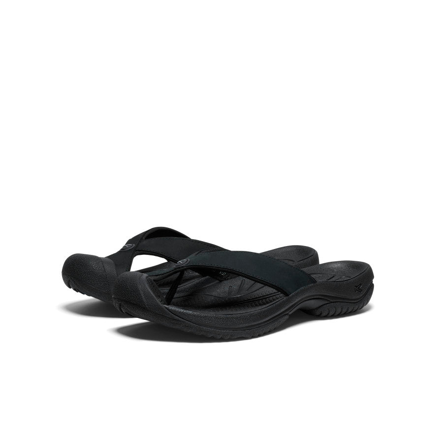 Men's Waimea Leather Flip-Flop | Black/Black - Image 2